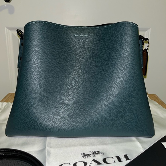 Coach Teal and Black Shoulder Bag - Picture 8 of 11